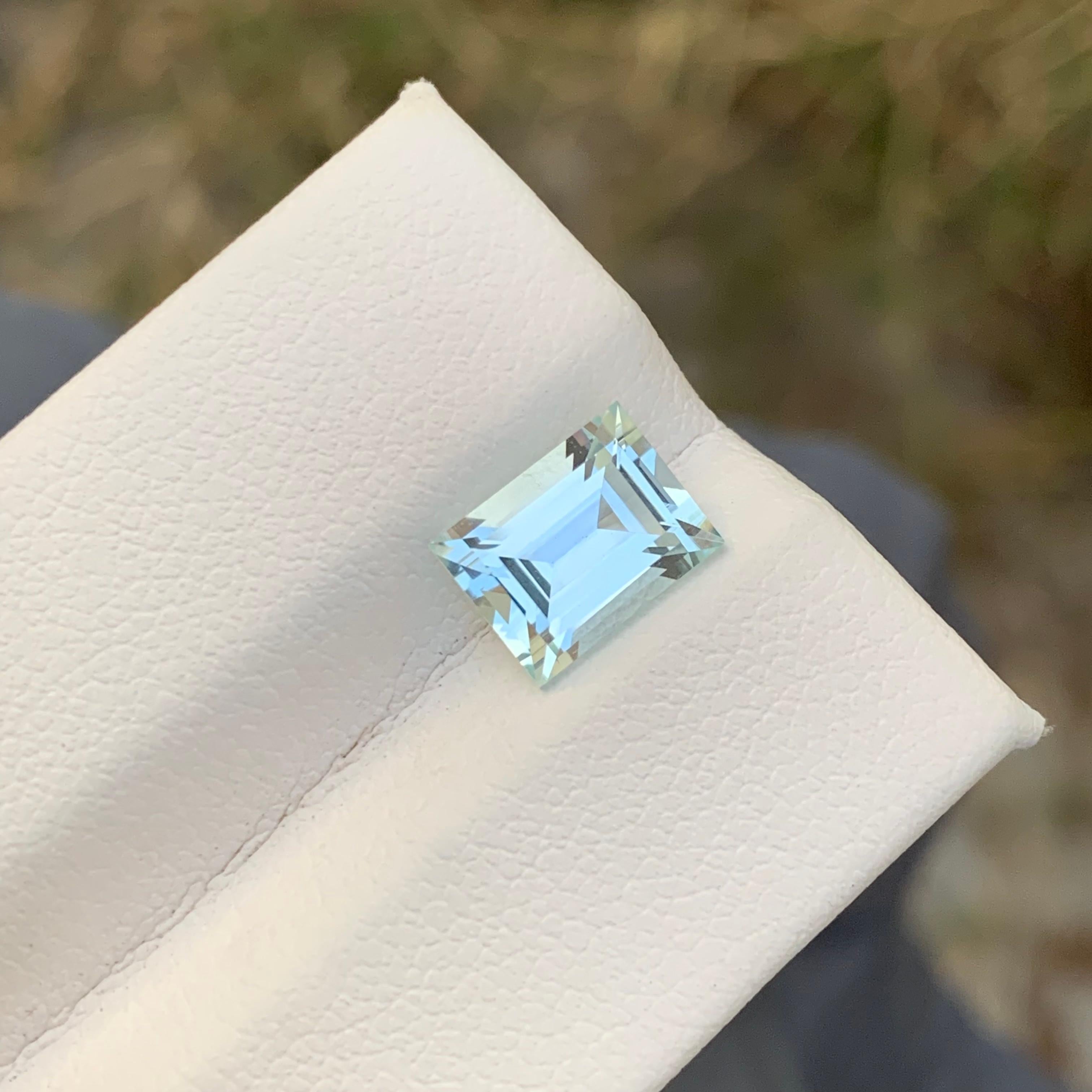 Loose Aquamarine 
Weight: 2.0 Carats 
Dimension: 8.8x6.7x5 Mm
Origin: Shigar Valley Pakistan 
Color: Light Blue / White Blue
Shape: Baguettes 
Treatment: Non
Certficate: On Customer Demand 
Aquamarine is a captivating gemstone renowned for its
