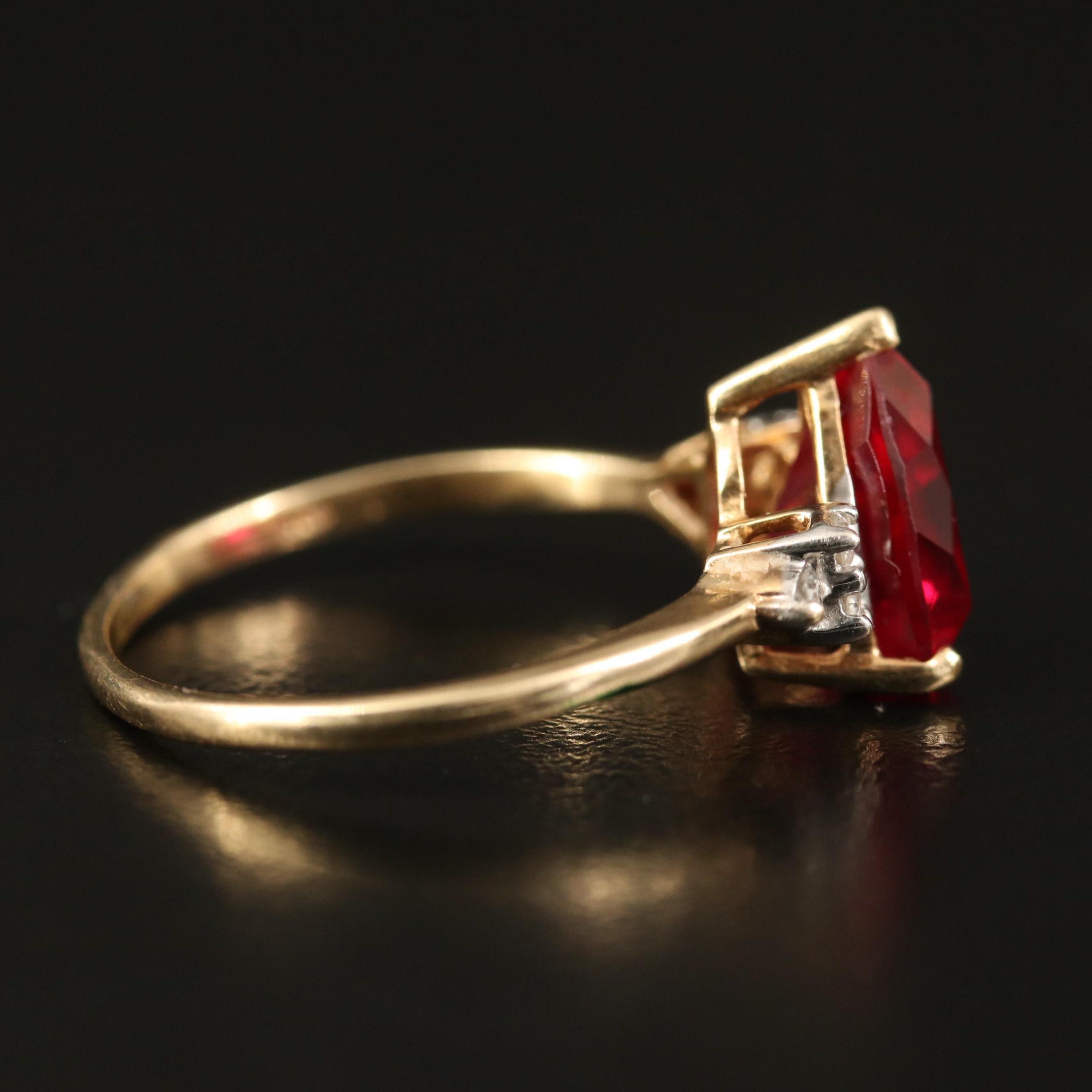For Sale:  2 Carat Trilliant Cut Ruby Diamond Engagement Ring Antique Victorian Ruby Ring 2