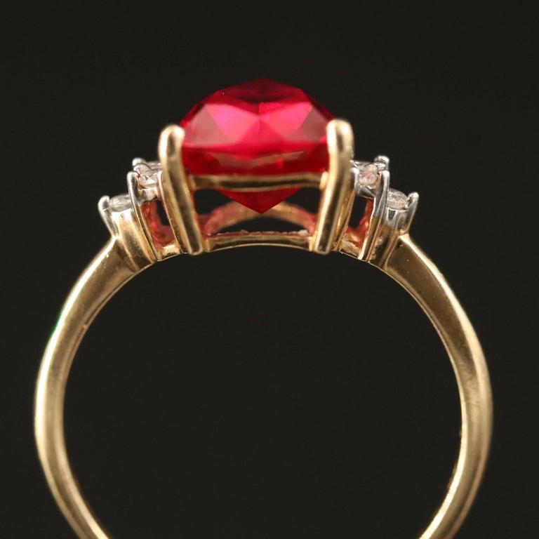 Customizable 2 Carat Trilliant Cut Ruby Diamond Engagement Ring Antique