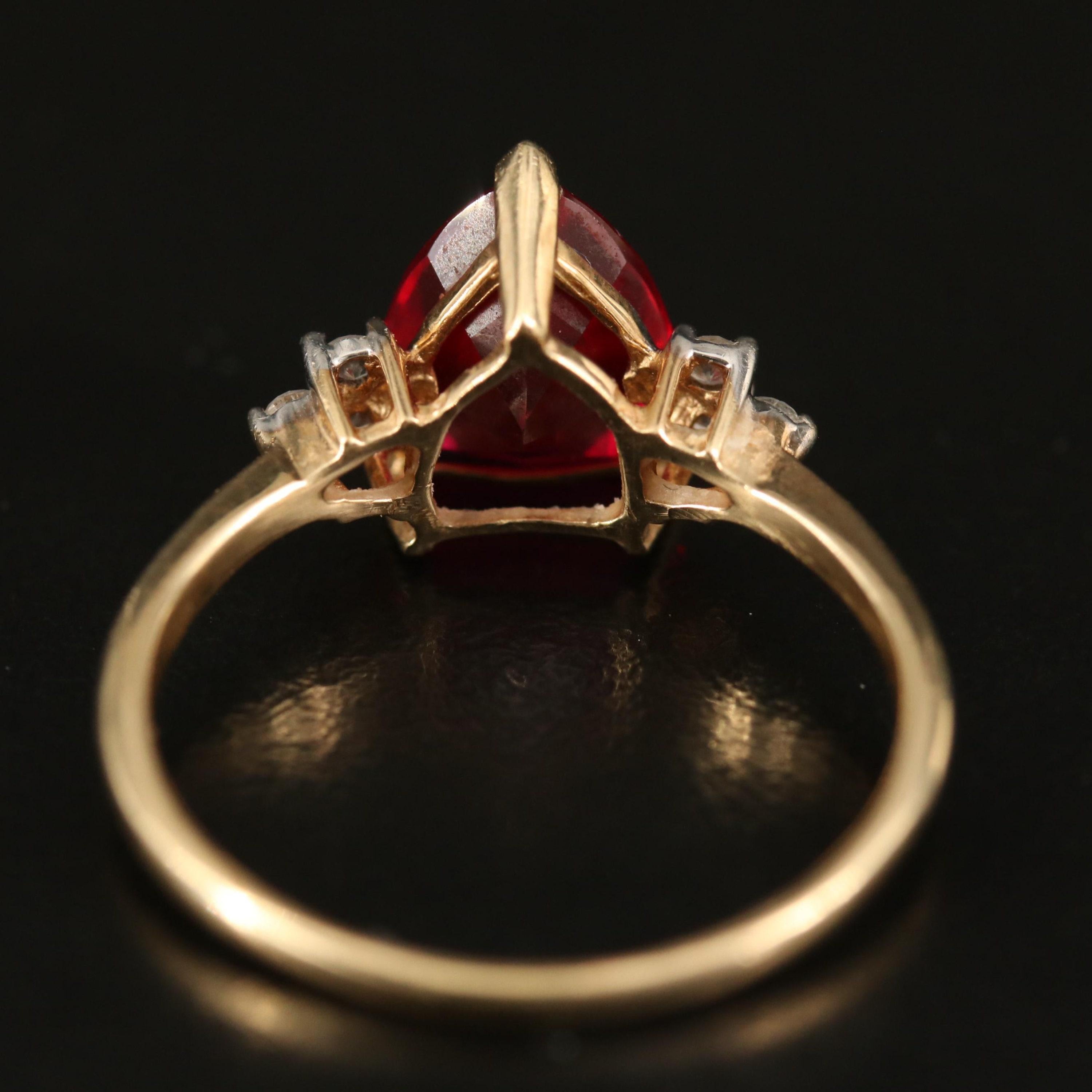 For Sale:  2 Carat Trilliant Cut Ruby Diamond Engagement Ring Antique Victorian Ruby Ring 4