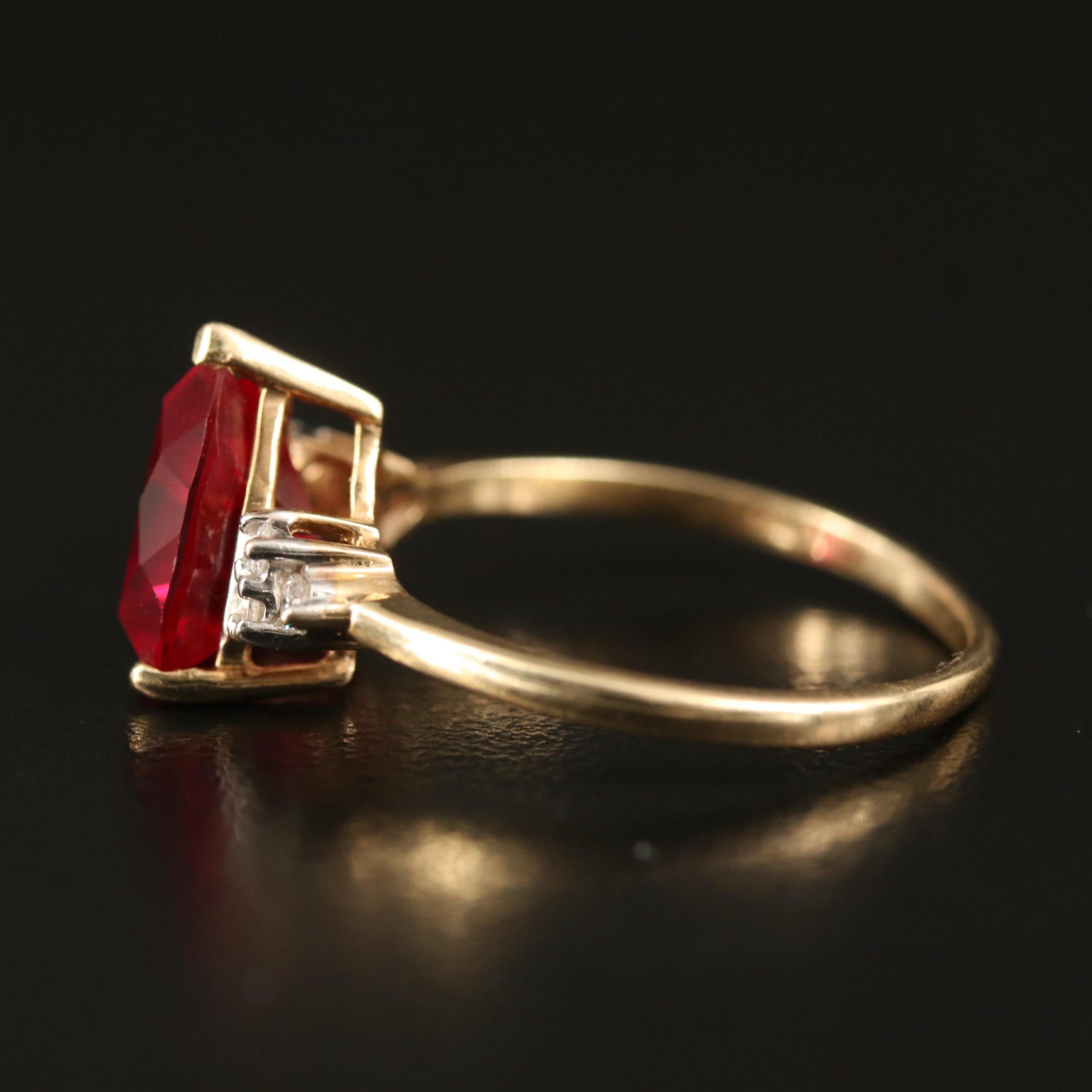 For Sale:  2 Carat Trilliant Cut Ruby Diamond Engagement Ring Antique Victorian Ruby Ring 5
