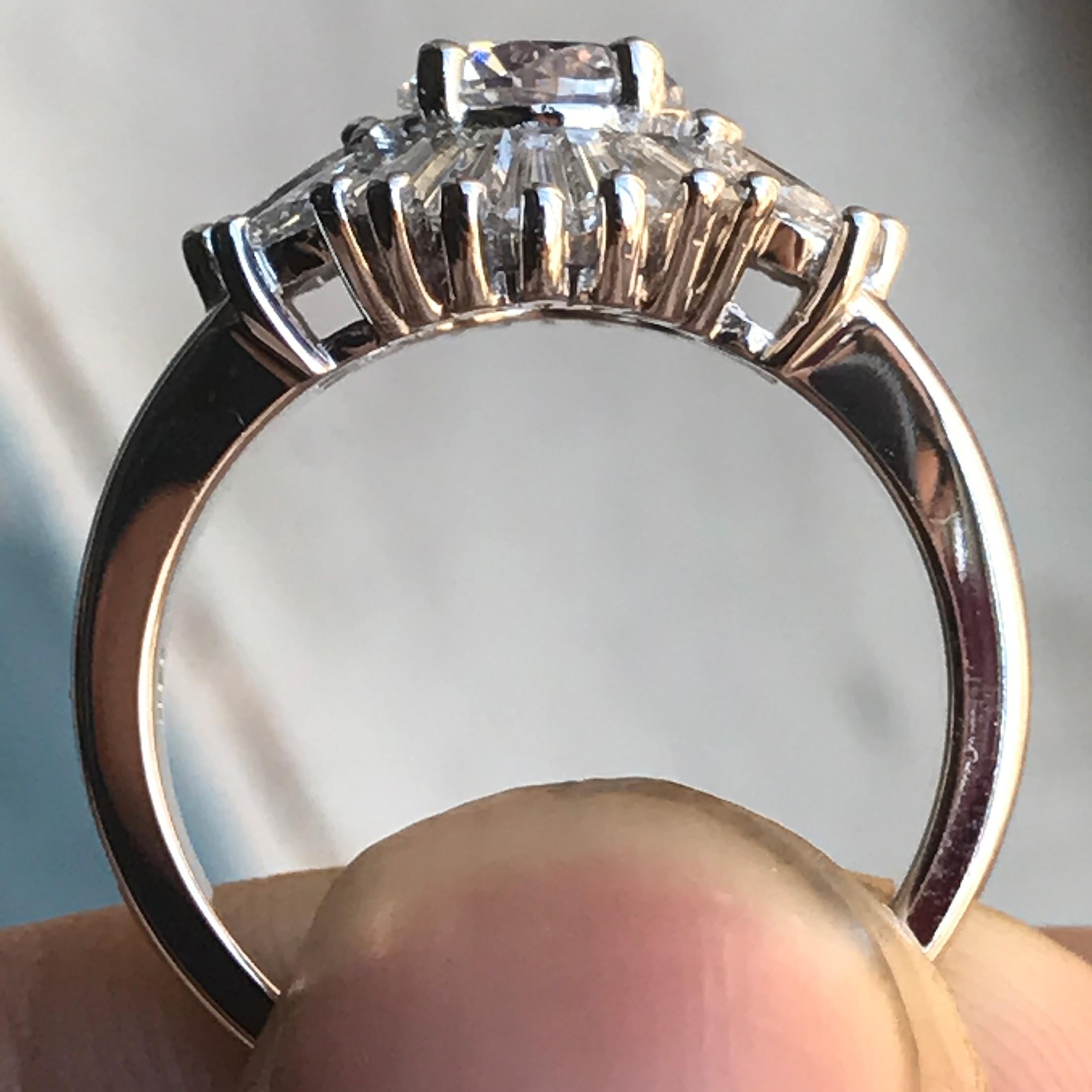 2 Carat Tw Approximate Ballerina Ring 18 Karat White, Ben Dannie Design In New Condition For Sale In West Hollywood, CA