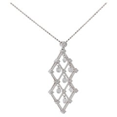 Collar colgante de platino con diamantes de 2 quilates tw