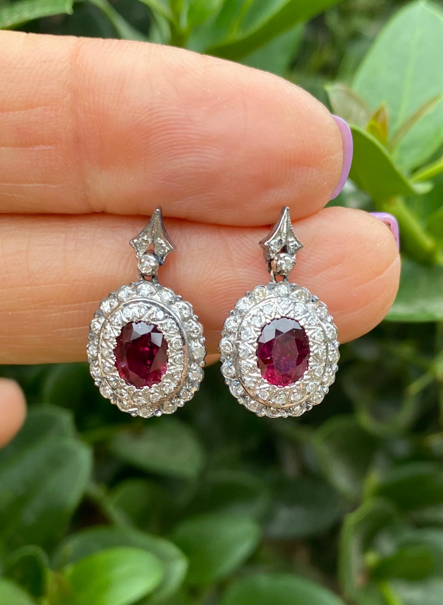 antique ruby drop earrings