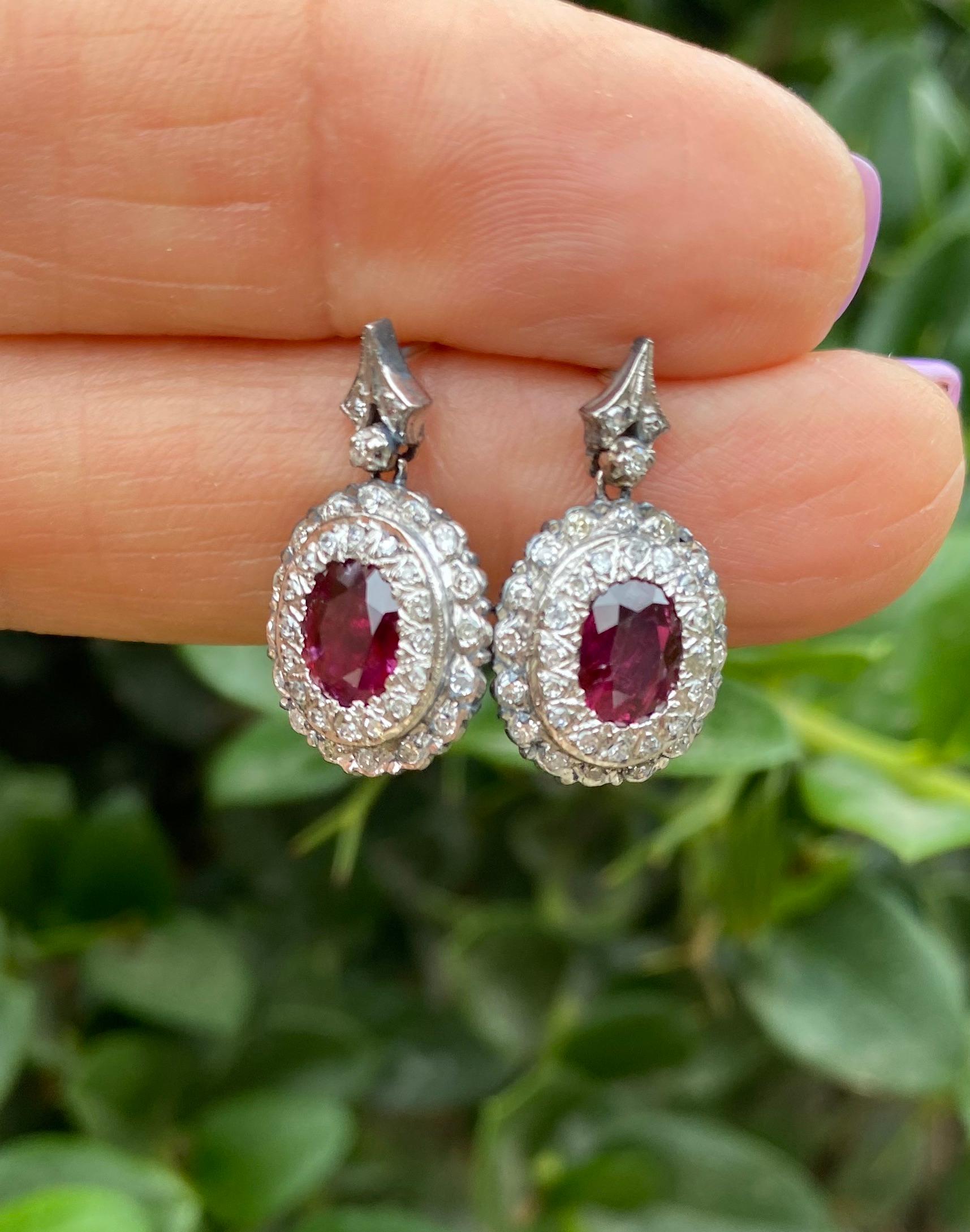 victorian ruby earrings