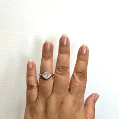 2 Carat White Diamond Oval and Trillion Three Stone Ring in Platinum