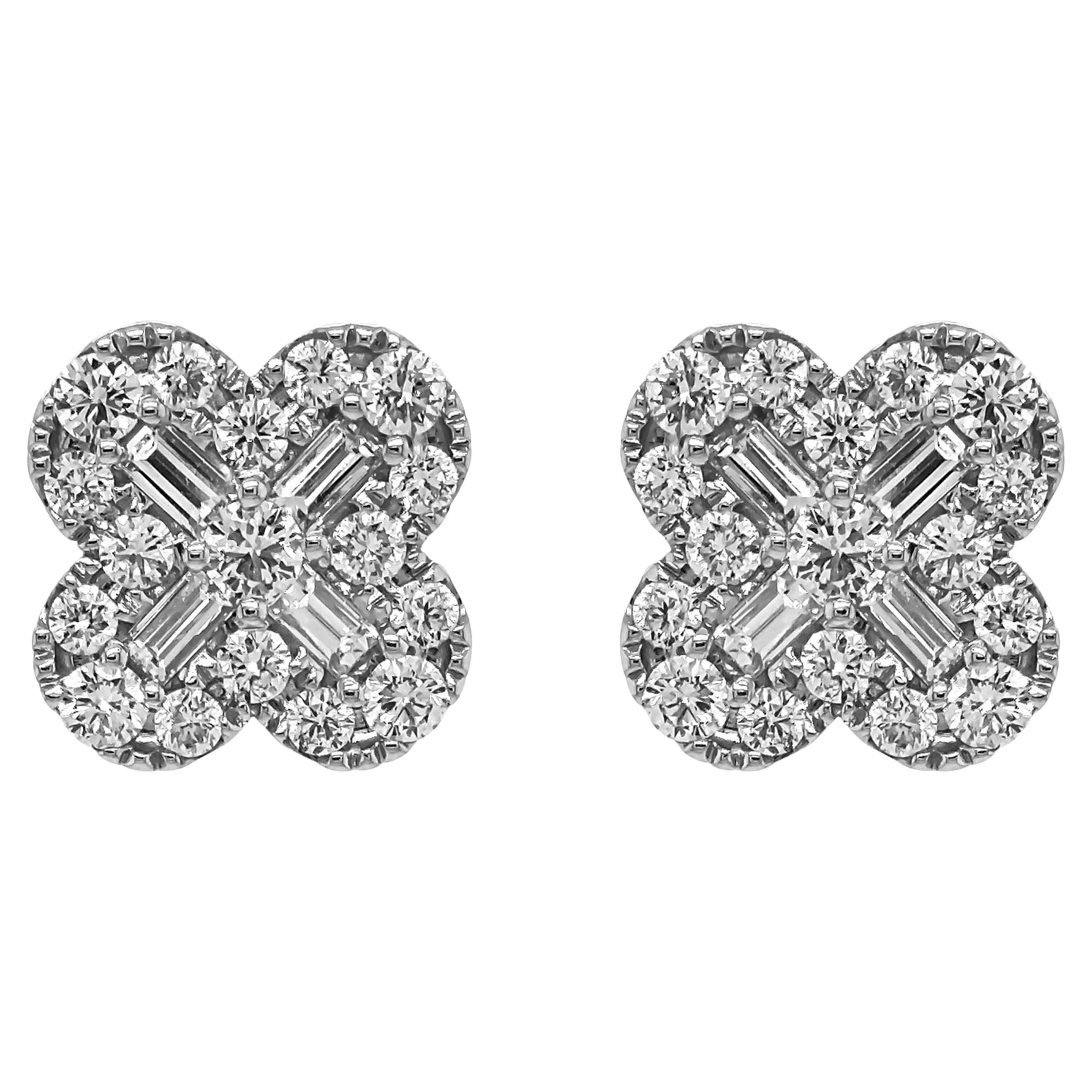 2 Carat White Diamond White Gold Earrings