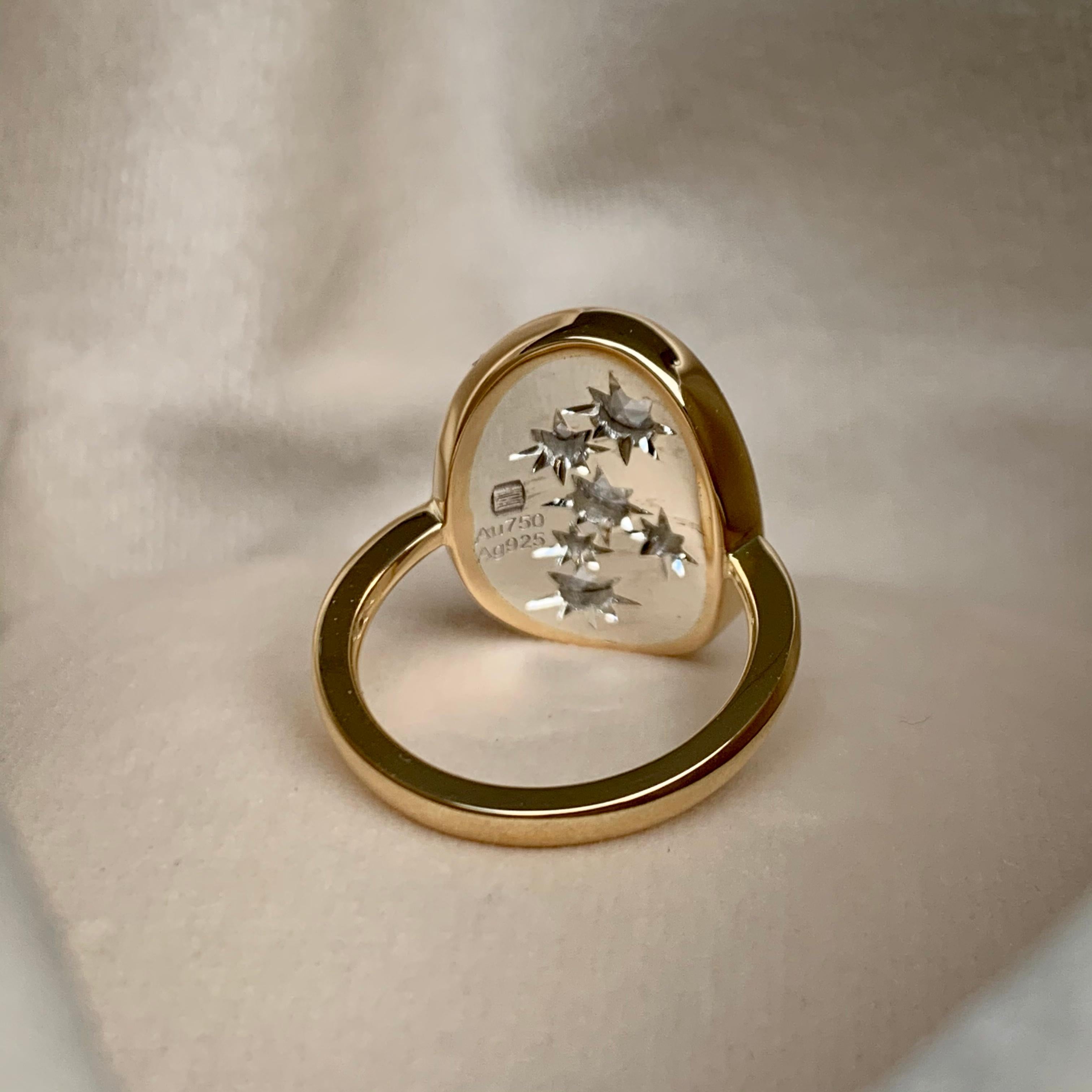 Art Nouveau 2 Carat White GHVS Rose-Cut and DEGVVS Brilliant-Cut Diamond Pave Ring