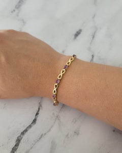 Pulsera de tenis de amatista estilo X de 2 quilates
