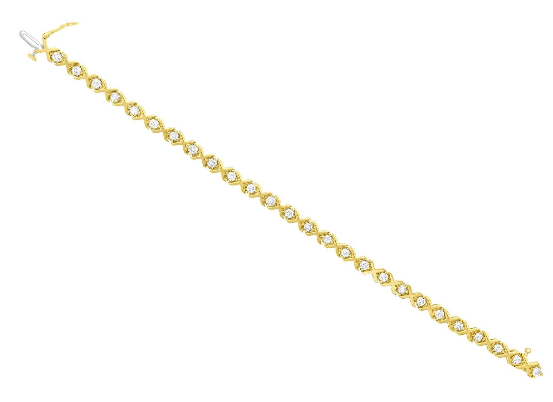 da uomo o donna Bracciale con diamanti a tema XOXO Love da 2 carati in vendita