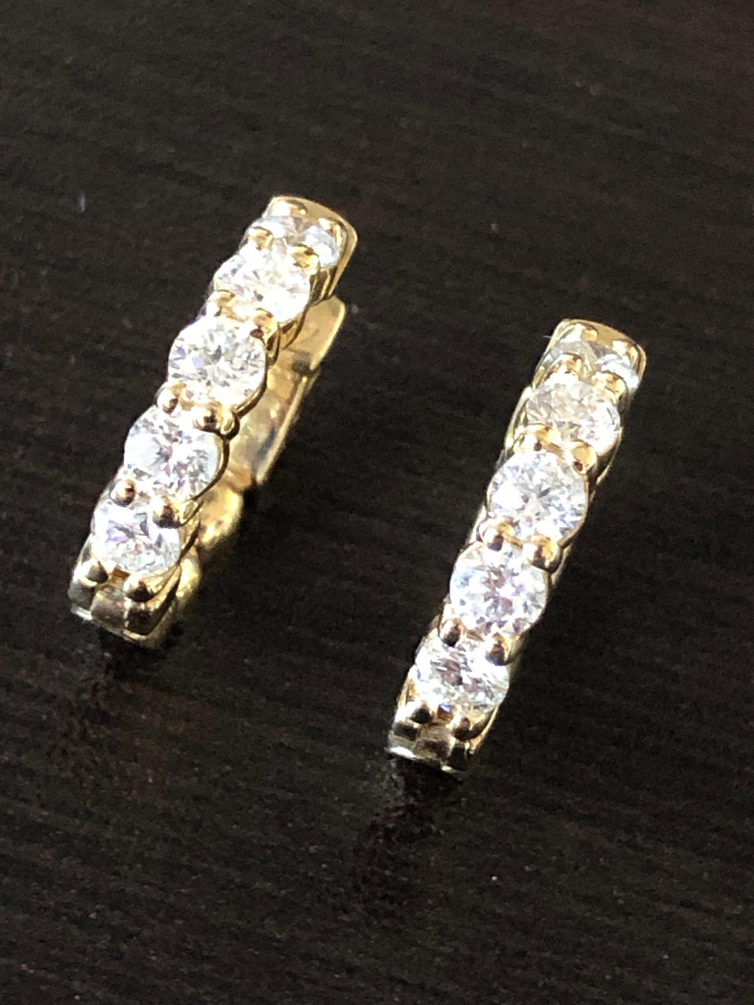 2 Karat Gelber Diamant Huggies Hoops 14 Karat Damen
