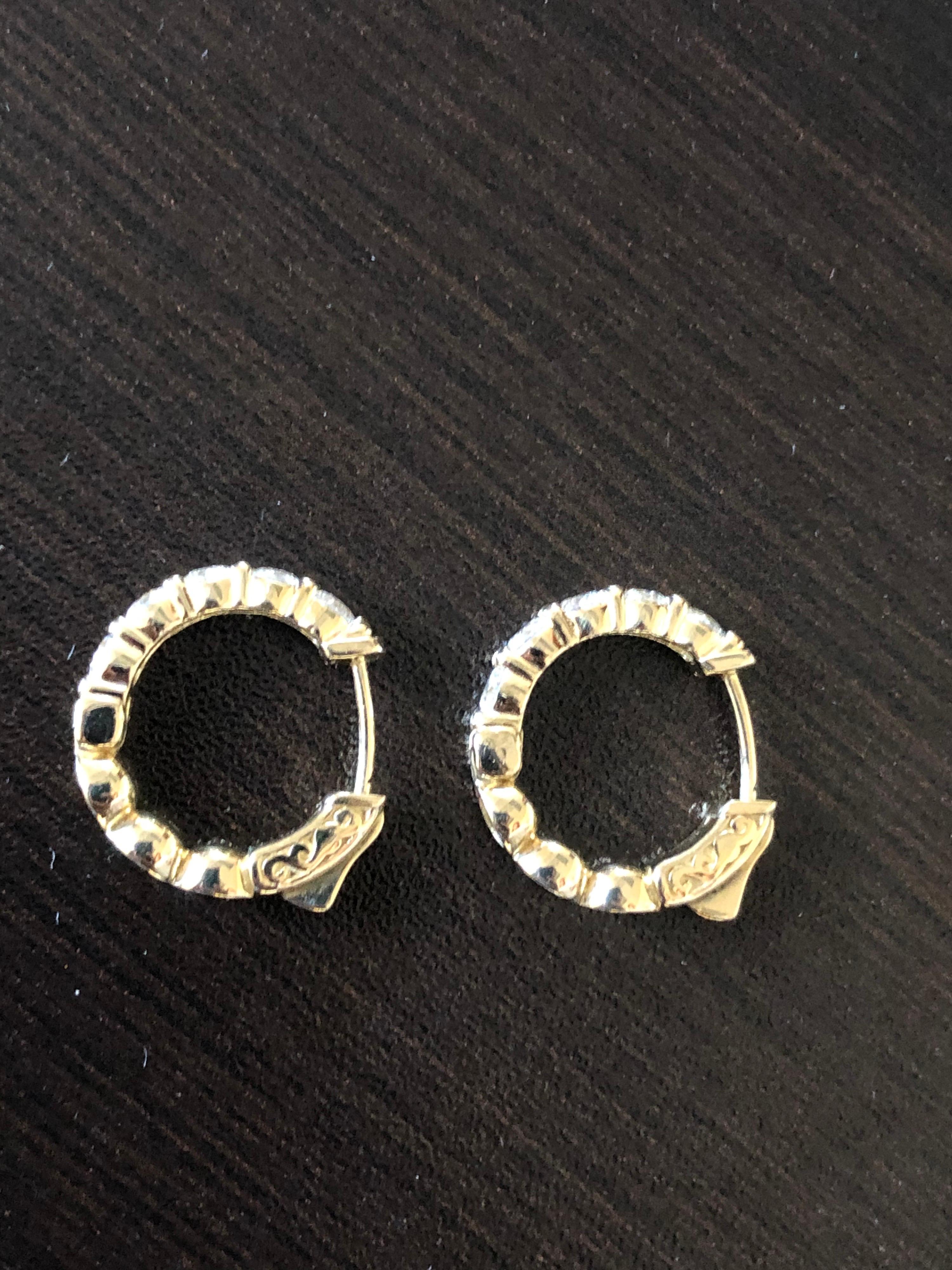 2 Karat Gelber Diamant Huggies Hoops 14 Karat 2