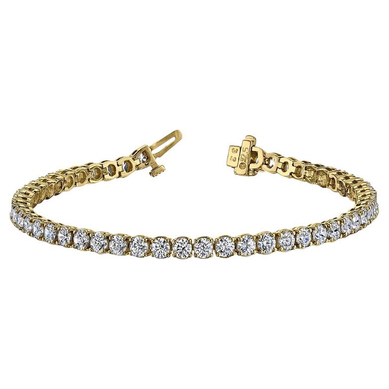 2 Carat Yellow Gold Diamond Bracelet For Sale at 1stDibs