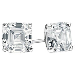 2 Carats Asscher Cut Diamond Platinum Studs