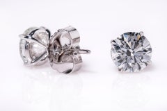 2 Carat Each GIA GSI2 Diamond Studs