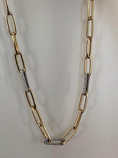 2 Carats Yellow/White Paperclip Necklace