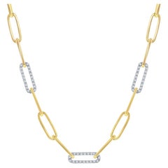2 Carats Yellow/White Paperclip Necklace