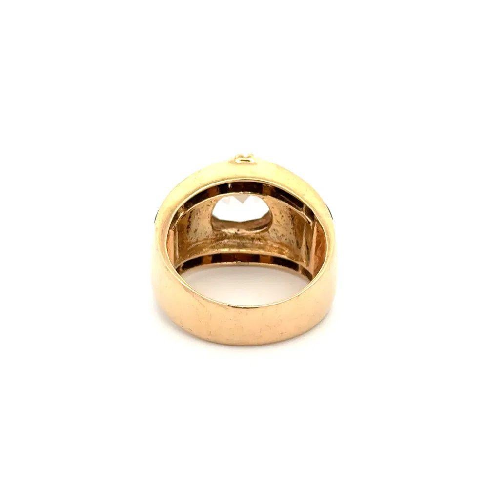 2 Cart Anello vintage in oro con topazio bianco, MOP, onice e diamanti RBC In condizioni ottime in vendita a Montreal, QC