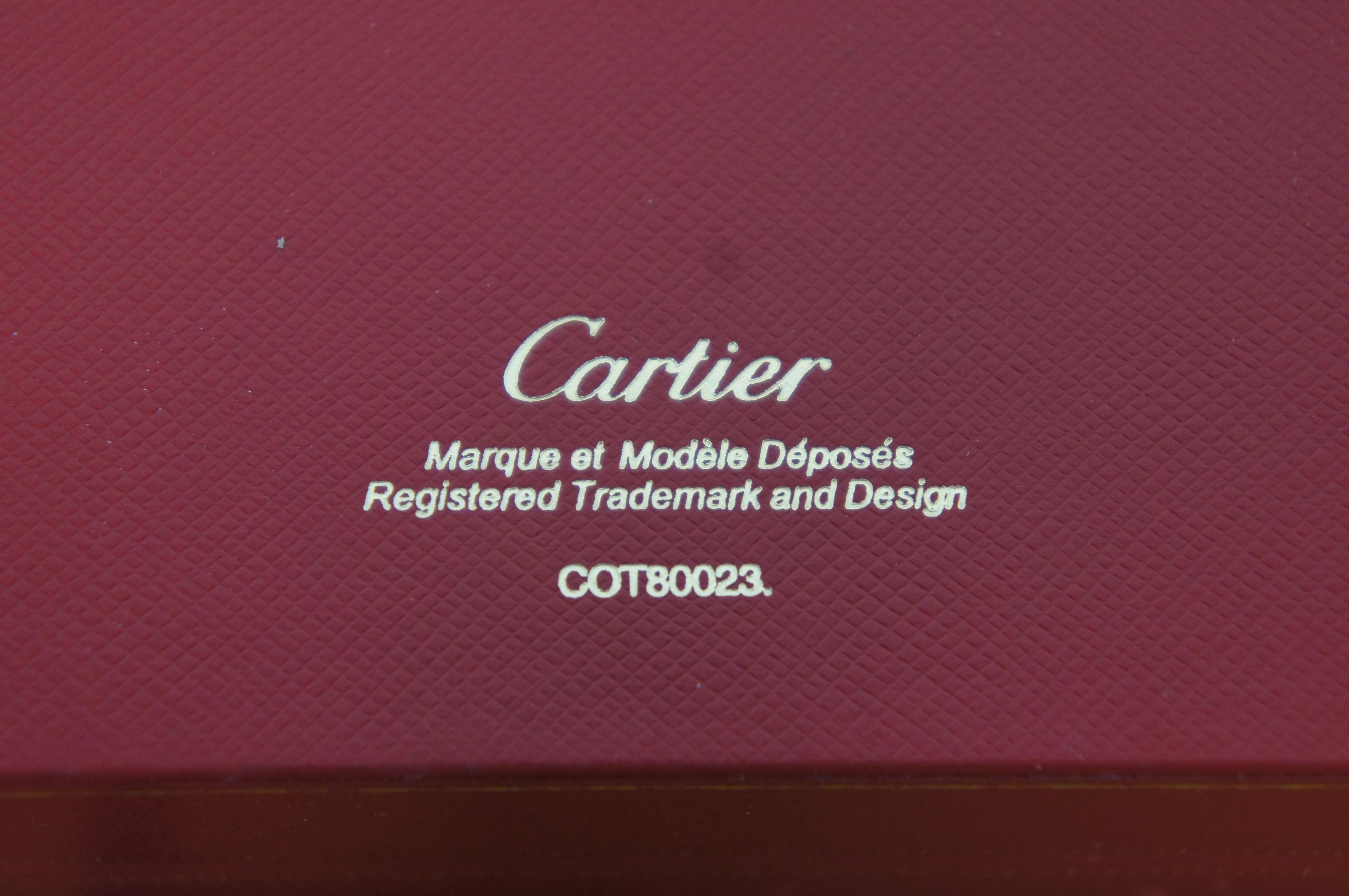 2 Cartier Glasses Sunglasses Case Pair Red Leather Sleeve Embossed Box 6