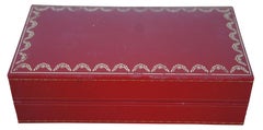 2 Cartier Glasses Sunglasses Case Pair Red Leather Sleeve Embossed Box