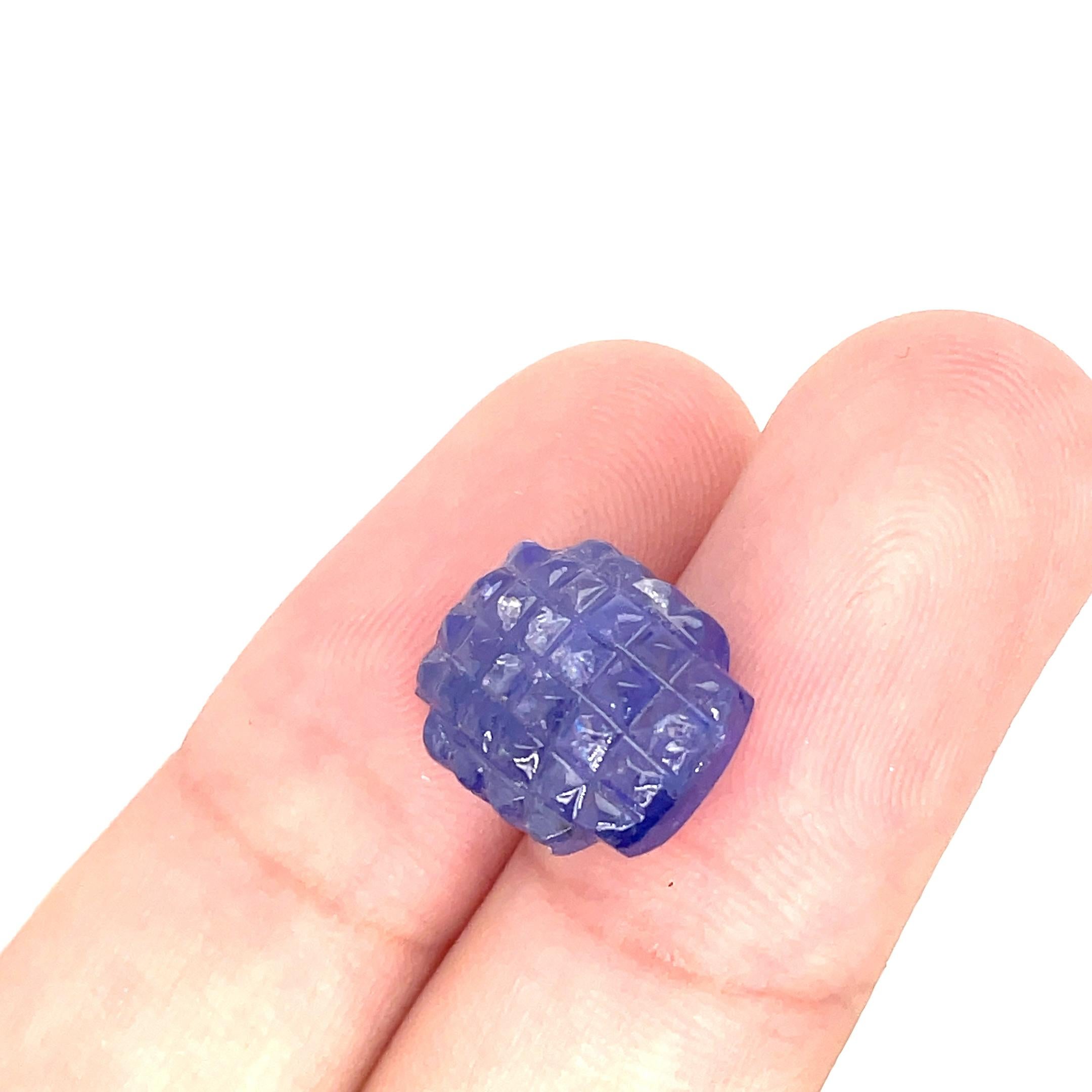 2 carati di tanzanite intagliata 18,41 in vendita 5