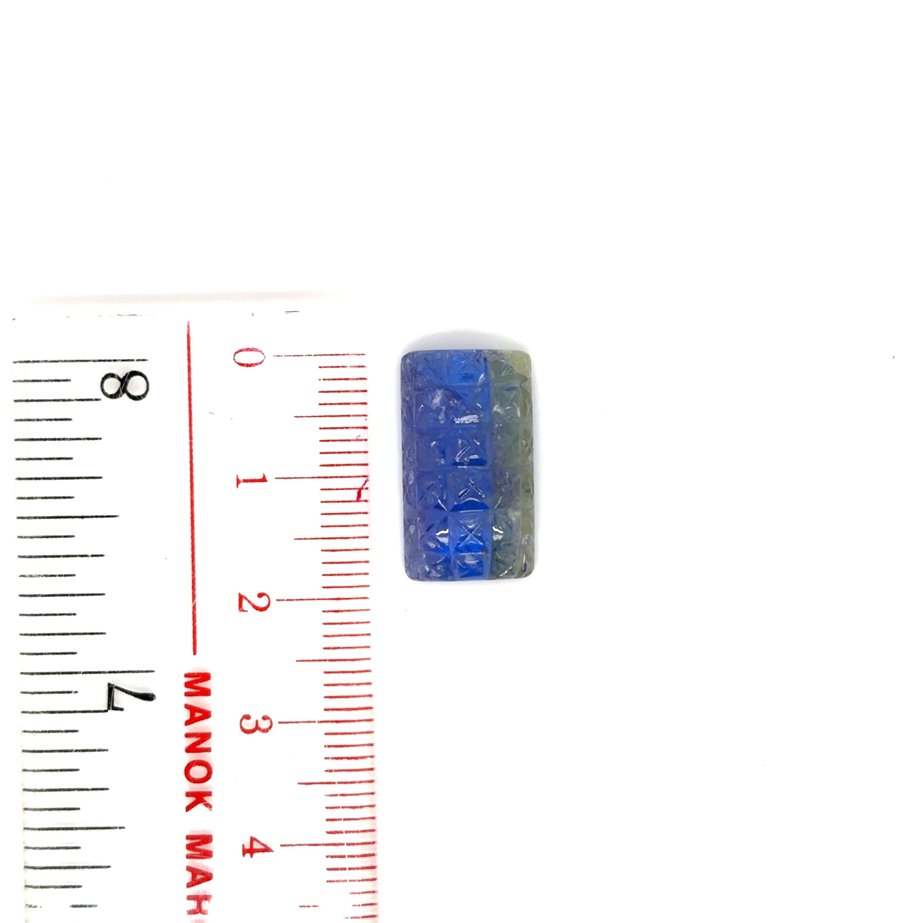2 Pietre di tanzanite intagliate Cts 29,05 in vendita 4