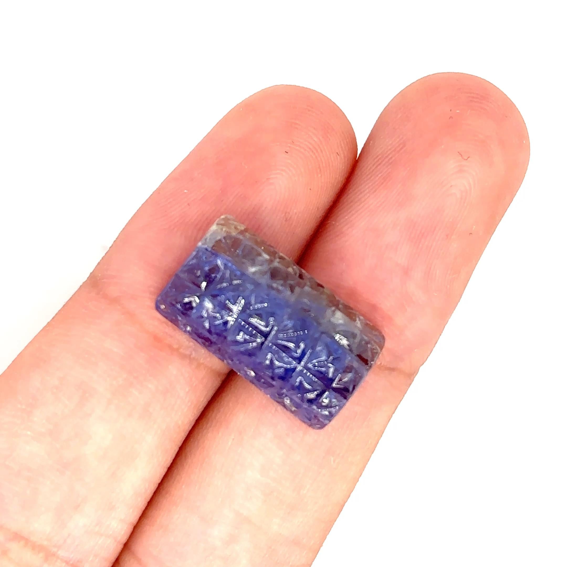 da uomo o donna 2 Pietre di tanzanite intagliate Cts 29,05 in vendita
