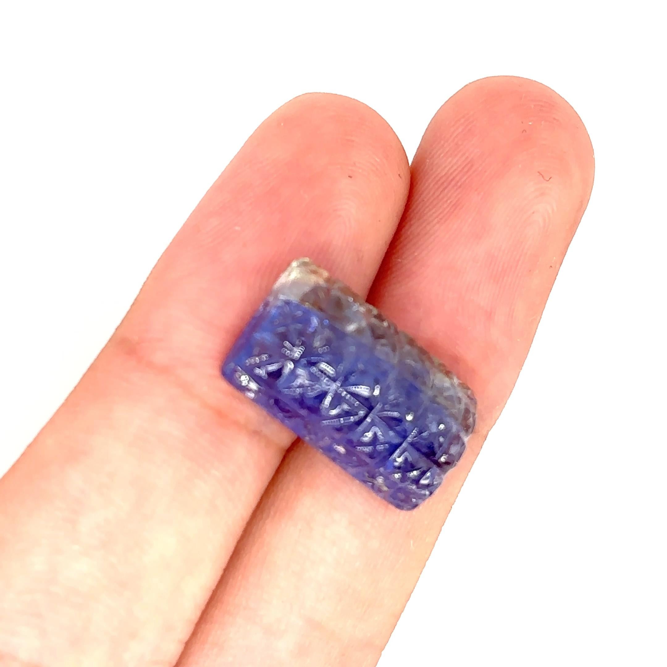 2 Pietre di tanzanite intagliate Cts 29,05 in vendita 1