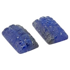 2 Carved Tanzanite Stones Cts 29.05