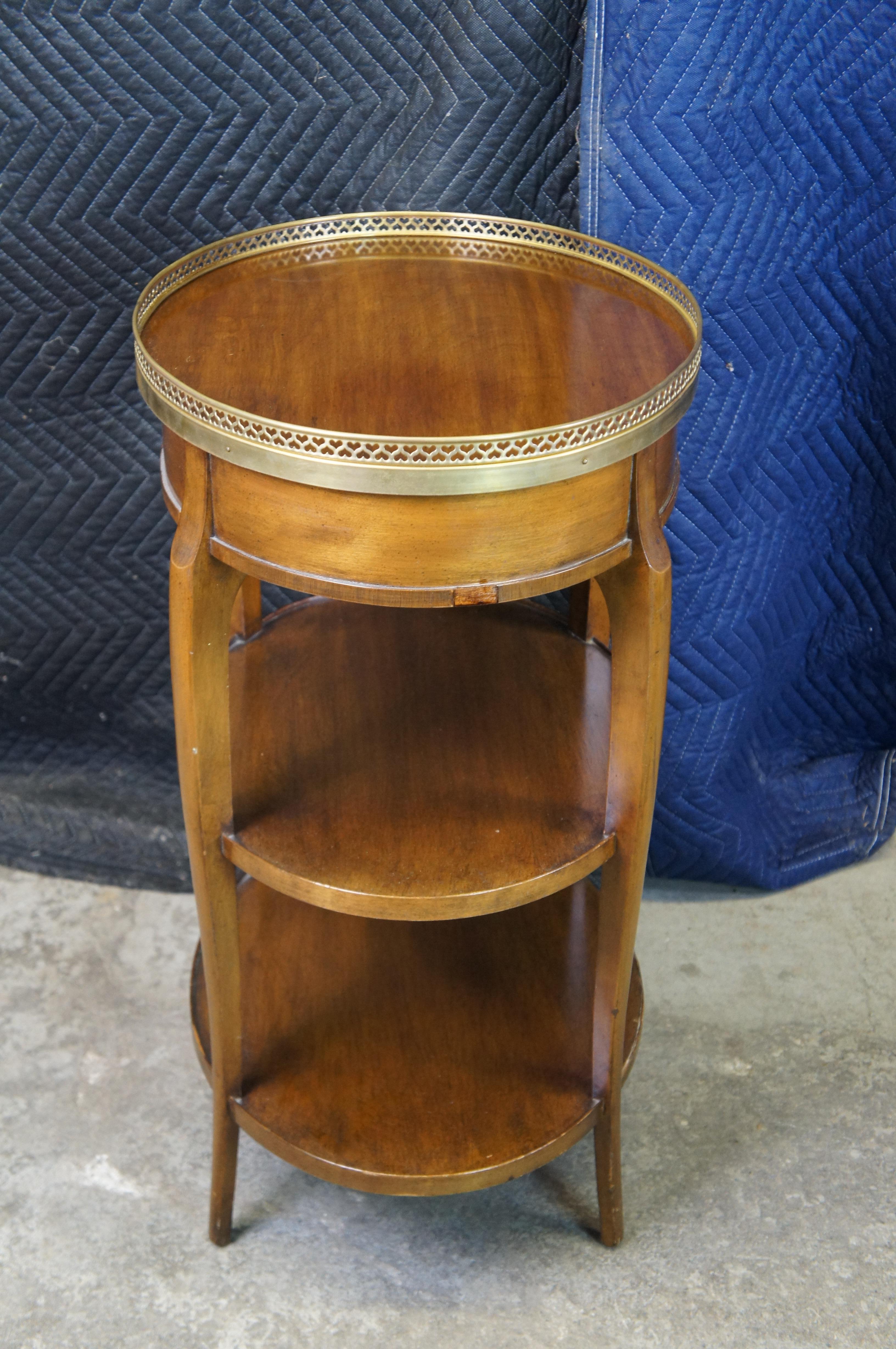 2 Cassard Romano Chateau Walnut Oval Tiered Gallery Side Accent Tables 29