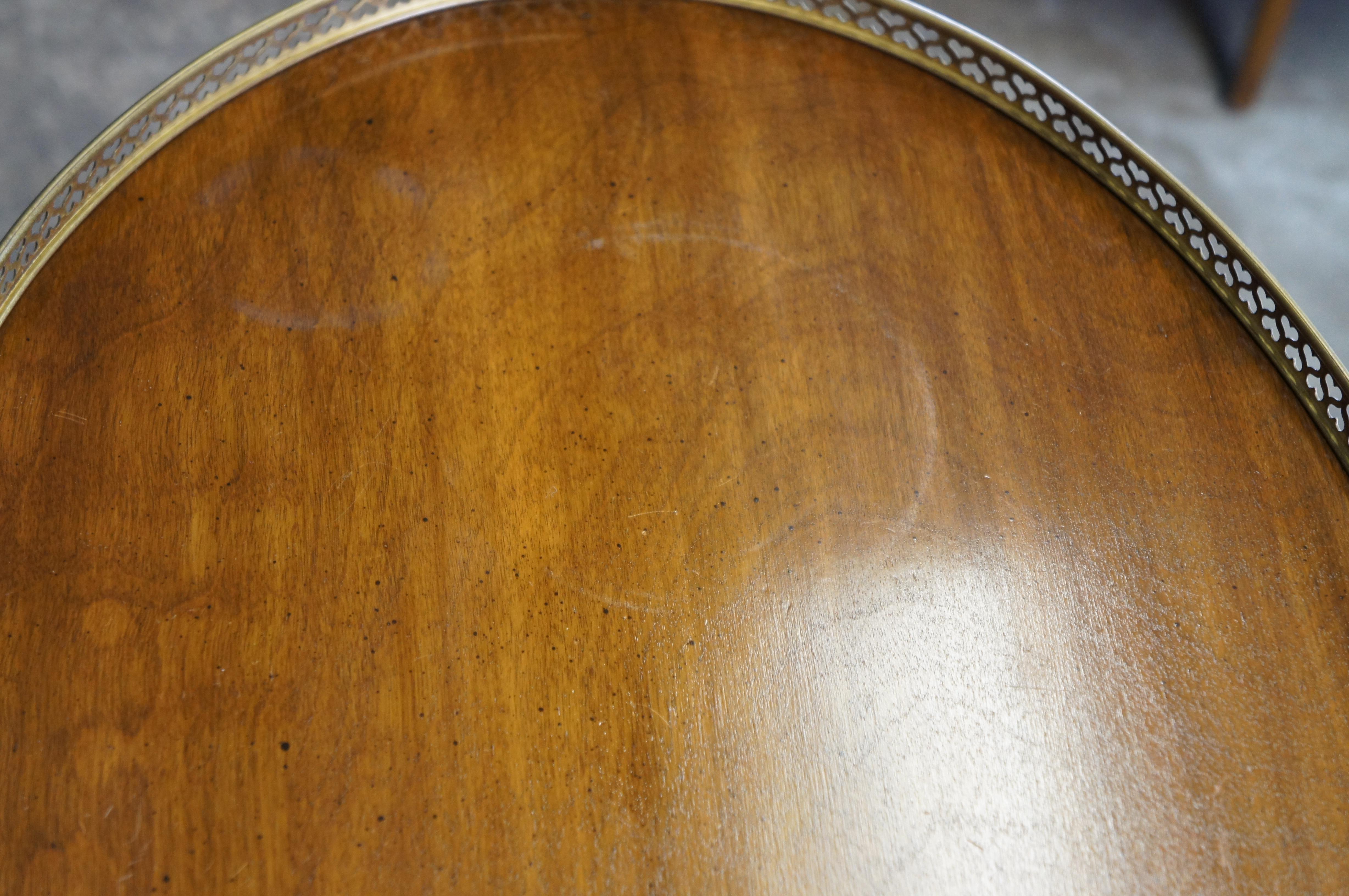 20th Century 2 Cassard Romano Chateau Walnut Oval Tiered Gallery Side Accent Tables 29