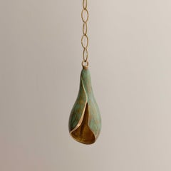 (2) Pendelleuchte aus Bronzeguss, Verdigris-Finish, Flor de Bronce Collection'S