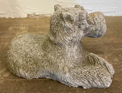 2 Cast Concrete Scottie Dog Sculptures