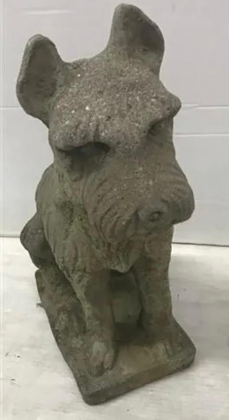 20th Century 2 Cast Concrete Scottie Dog Sculptures