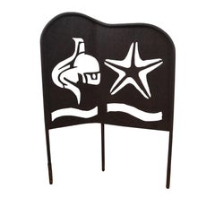 2 Cast Iron Wind Break Fire Screen Panels Lawn Yard Art Kokopelli Orcas Island