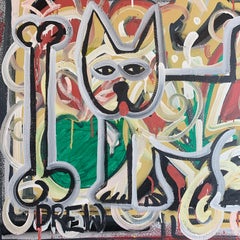 2 Cats and a Bone, Outsider Artist Drew, 2021