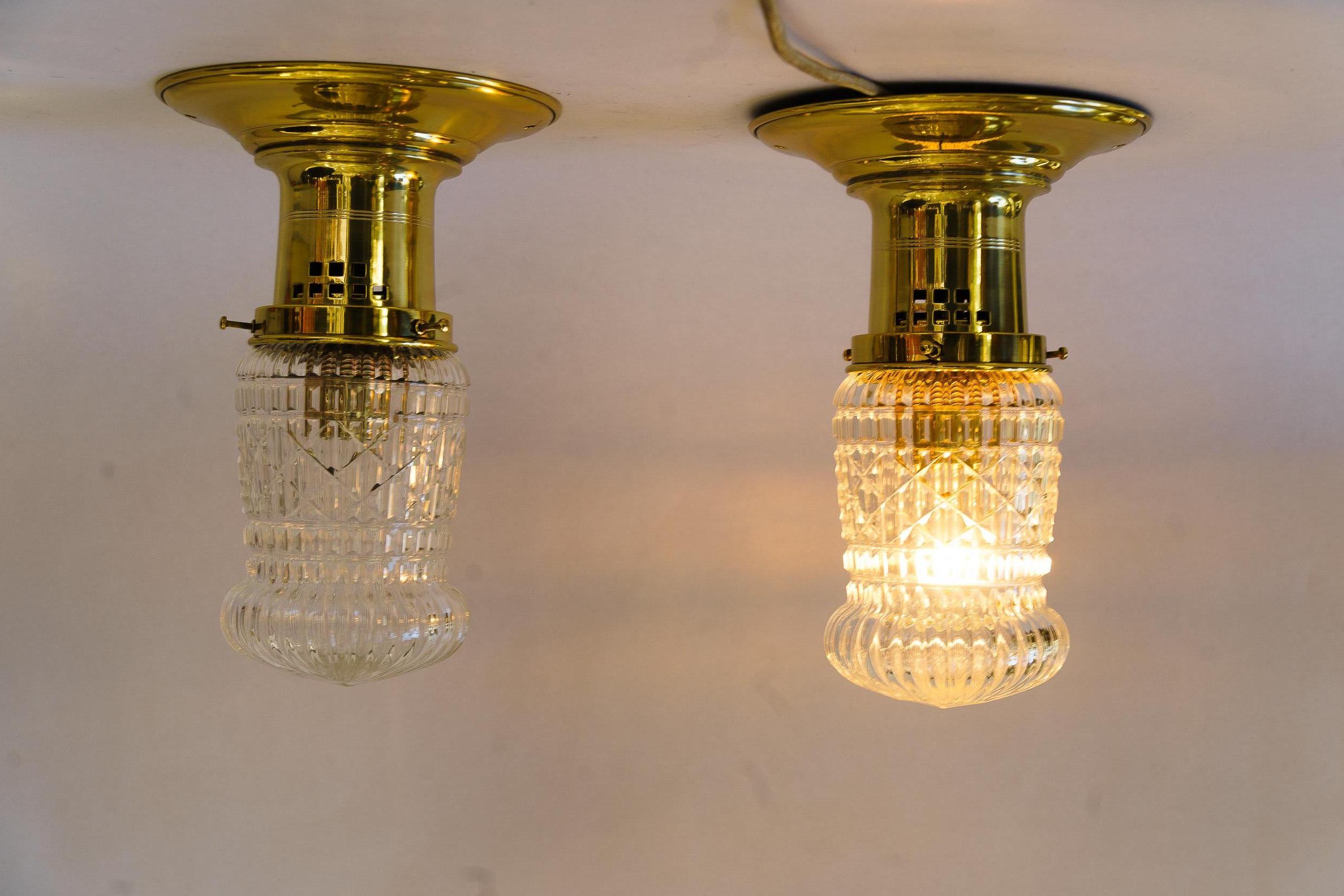 Early 20th Century 2 ceiling lamps vienna around 1920s For Sale