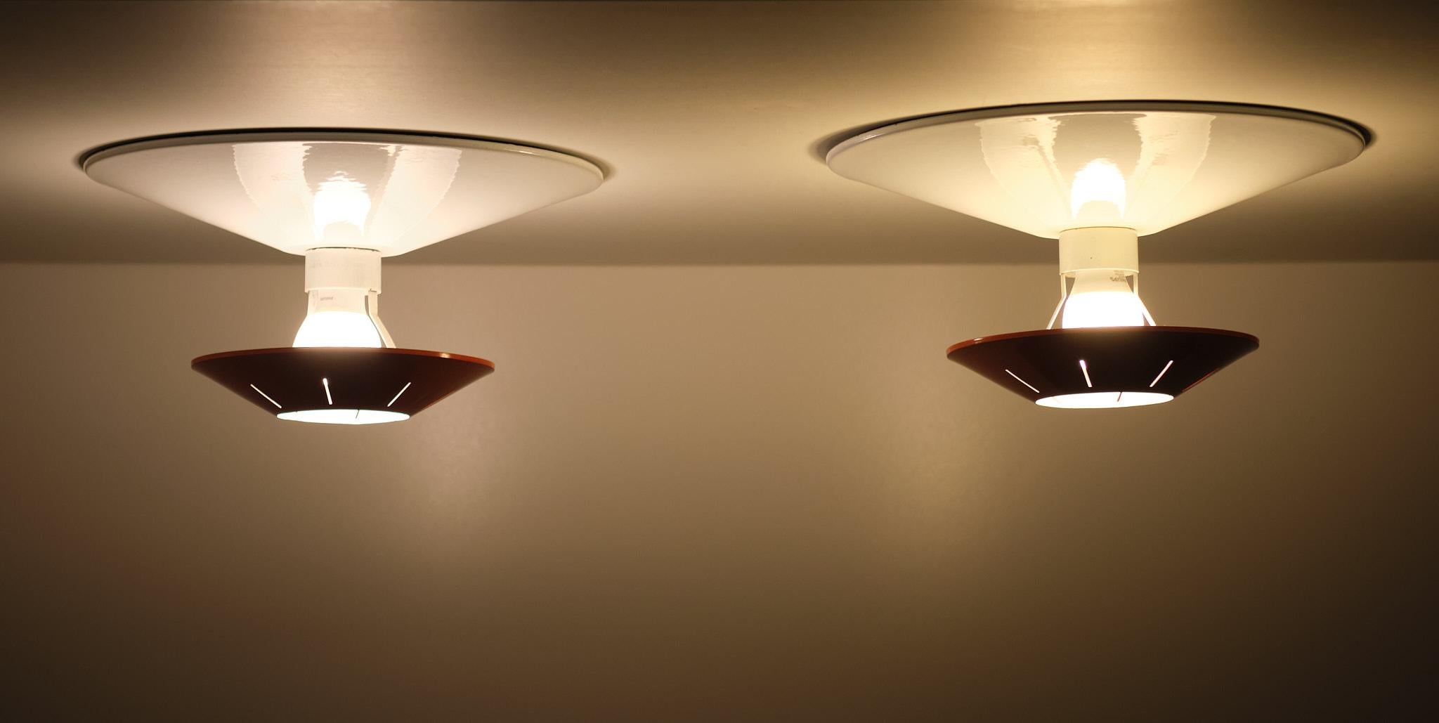 Mid-20th Century 2 Ceiling or Wall Lamps Louis Kalff for Philips 1960s For Sale