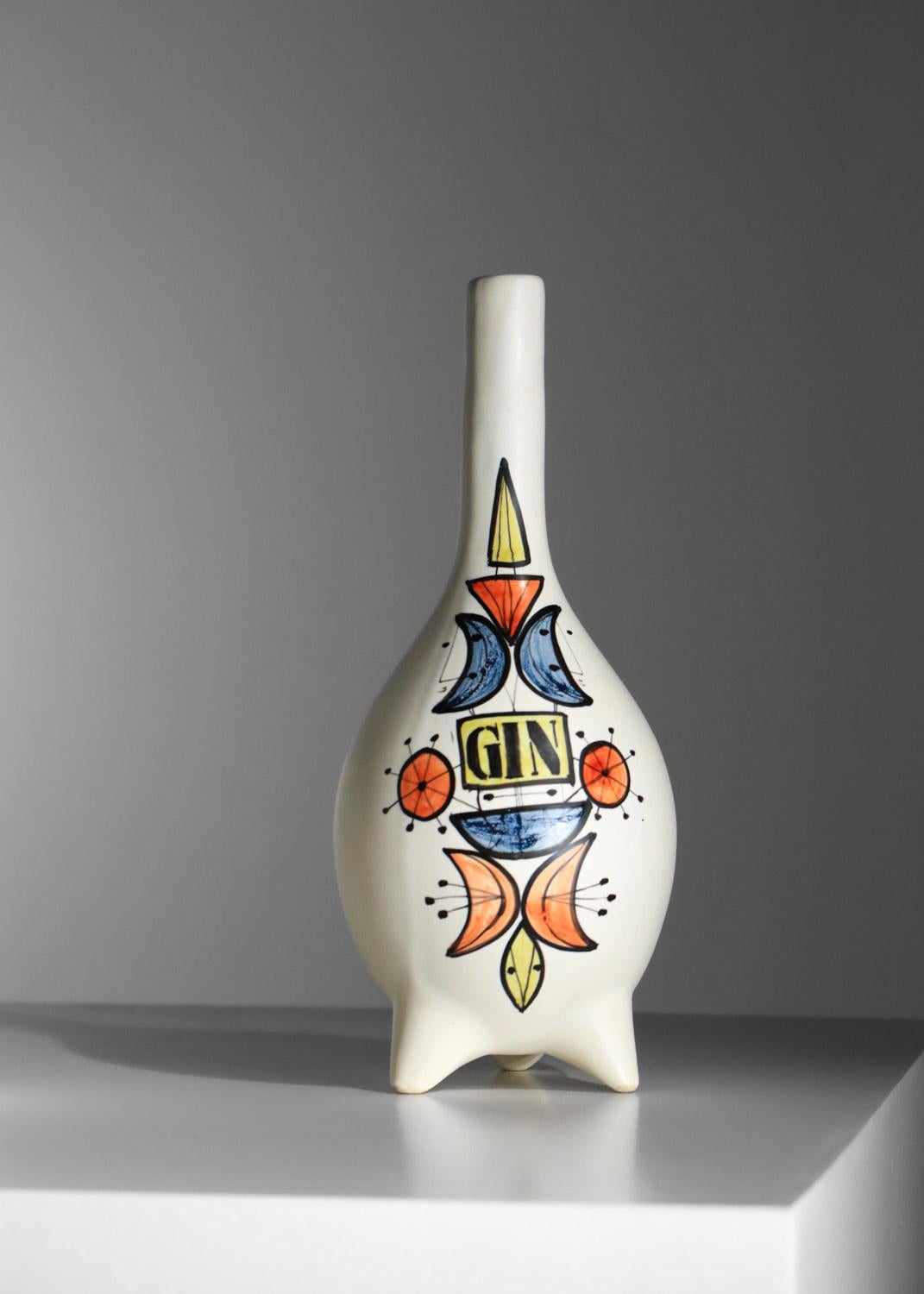 Fatto a mano 2 bottiglie di ceramica roger capron vallauris anni '60 in vendita