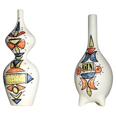 2 botellas de cerámica roger capron vallauris años 60