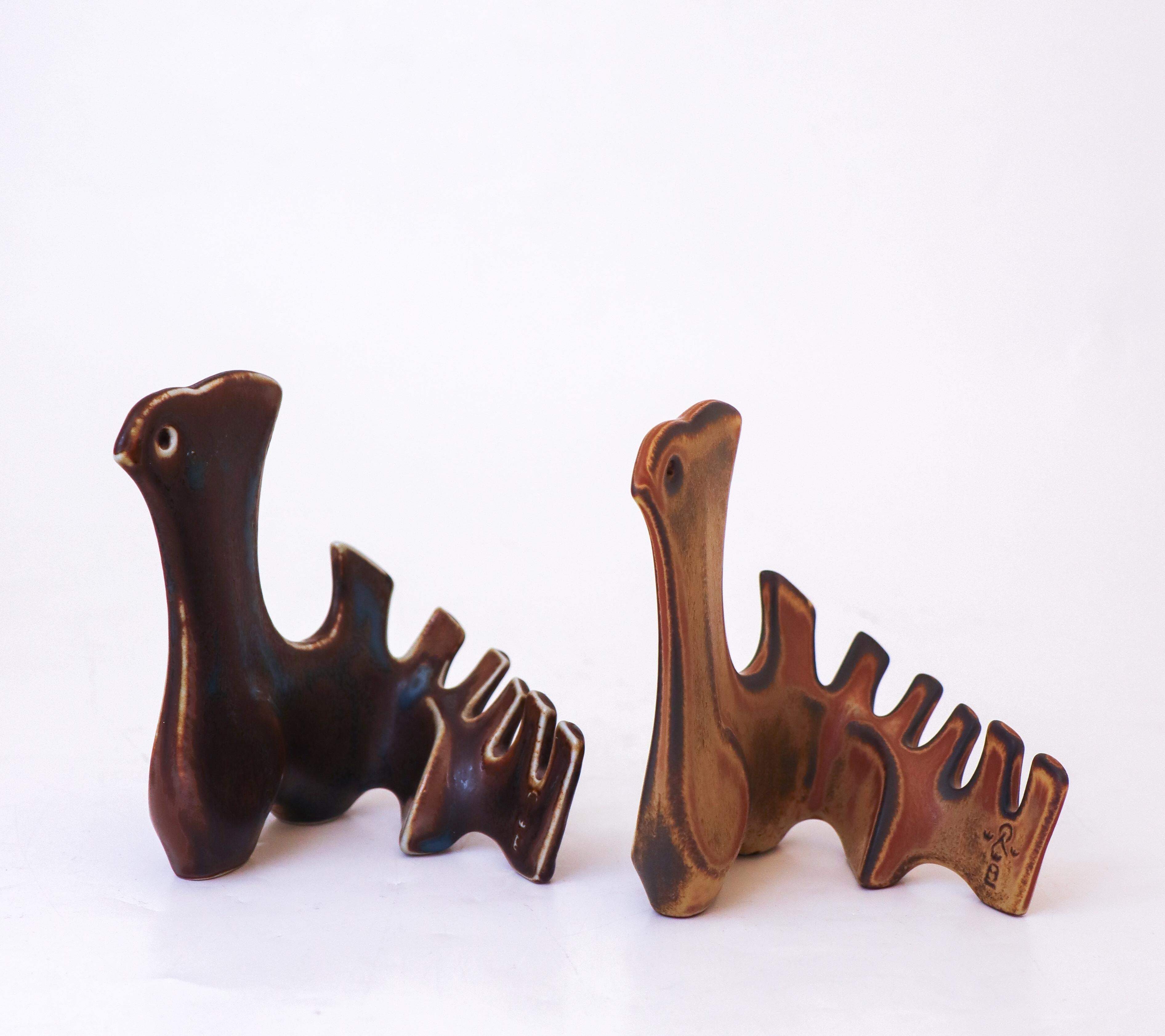 20ième siècle 2 Sculpture en céramique, Bertil Lundgren, Rörstrand, Modernity, 1970 en vente