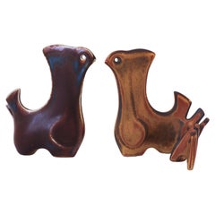 2 Escultura de cerámica, Bertil Lundgren, Rörstrand, Moderno, años 70