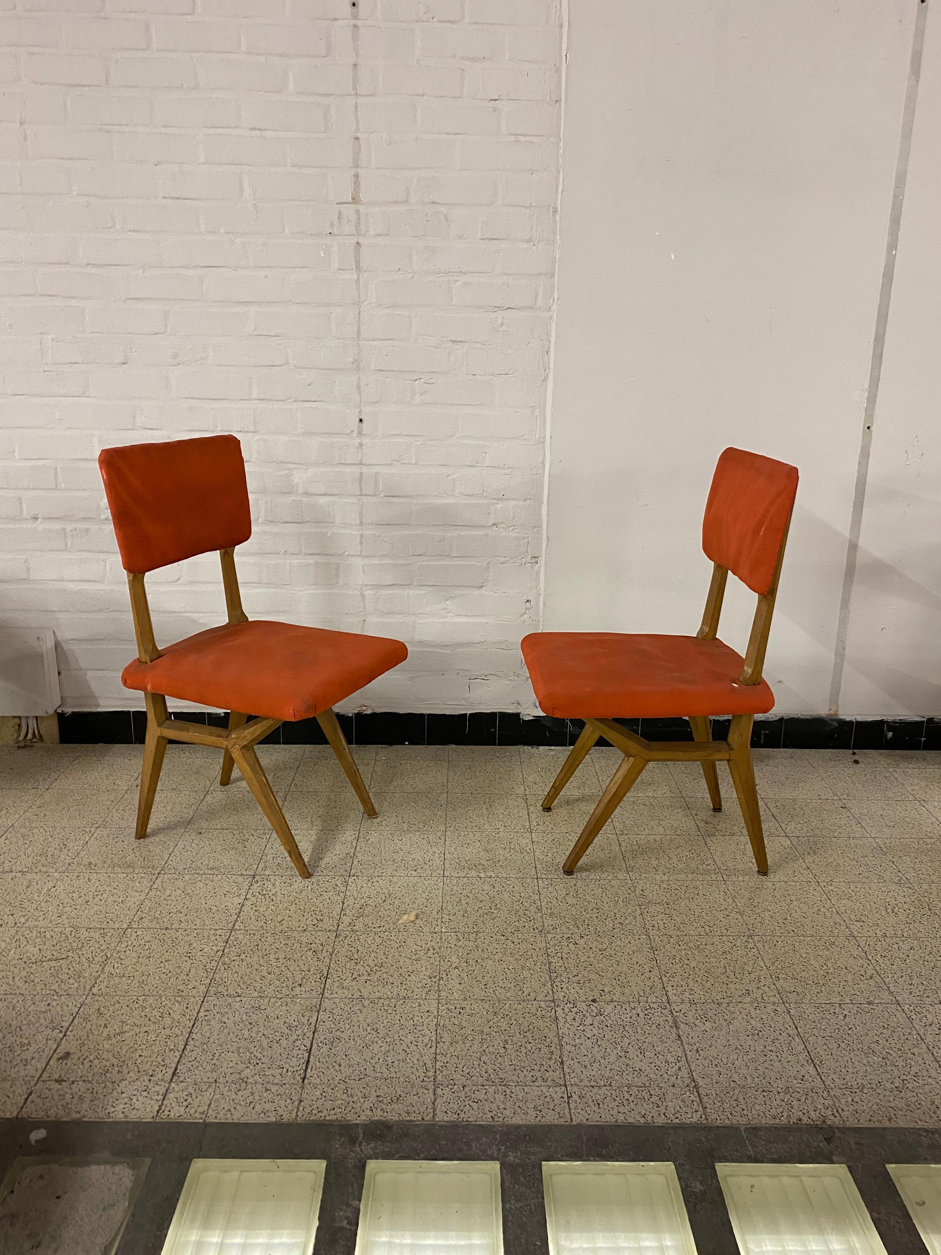 2 chairs, Italy, circa 1950-1960.