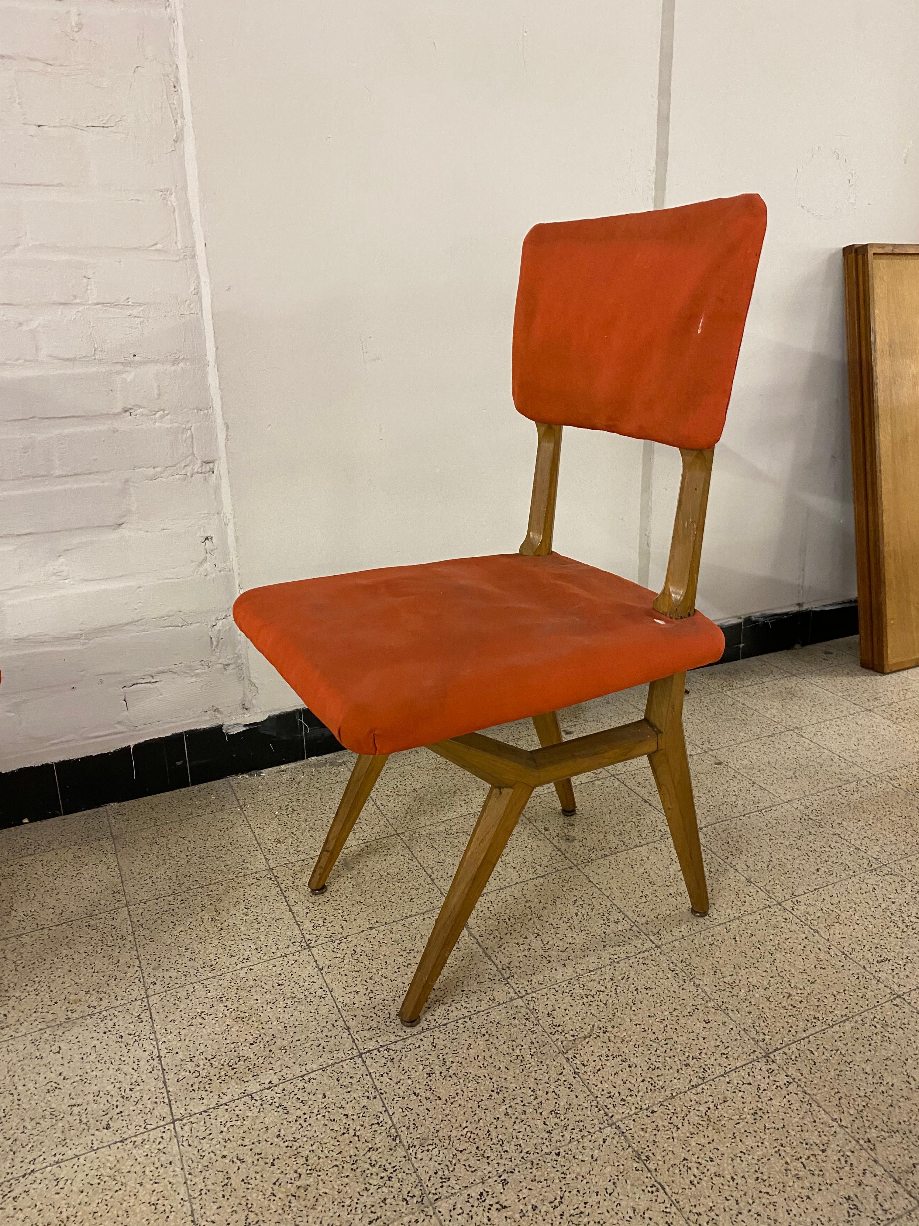 2 Stühle, Italien, ca. 1950–1960 (Mitte des 20. Jahrhunderts) im Angebot