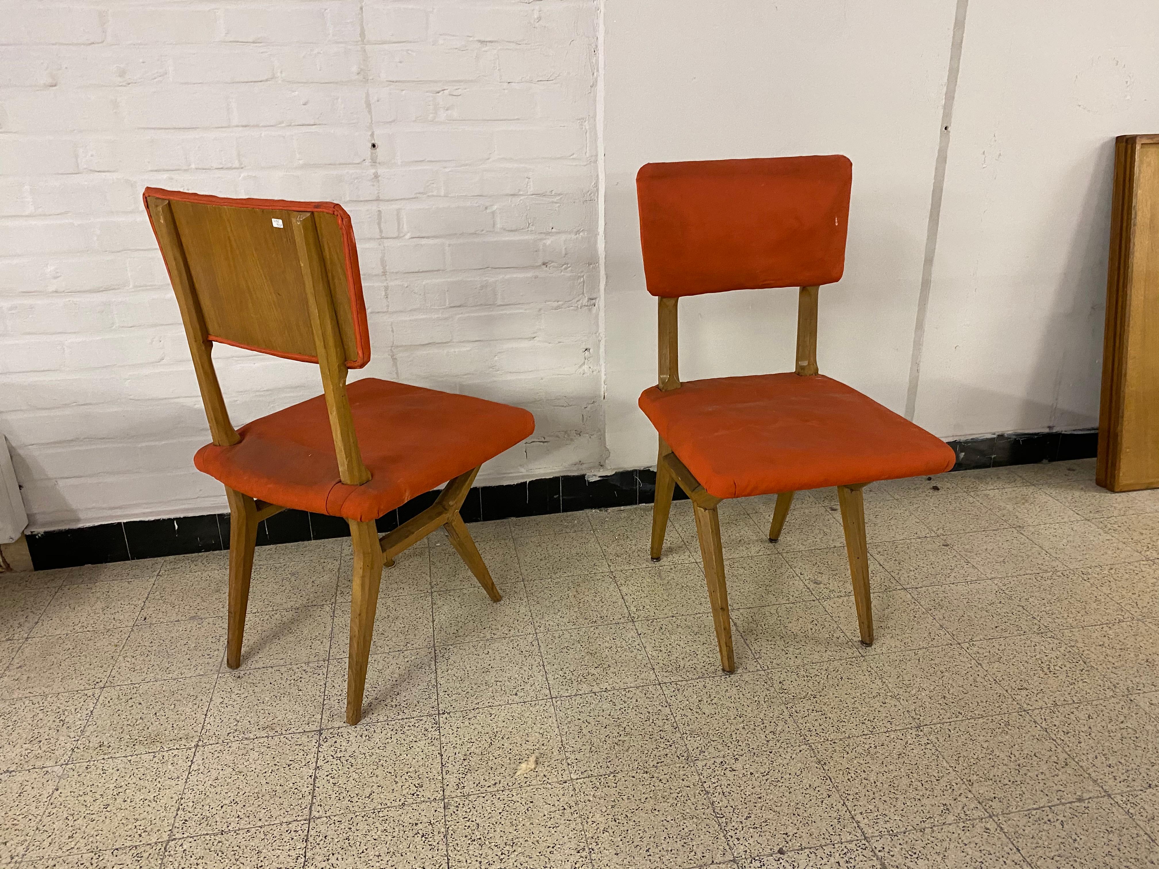 Mid-20th Century 2 Chairs, Italy, circa 1950-1960 For Sale