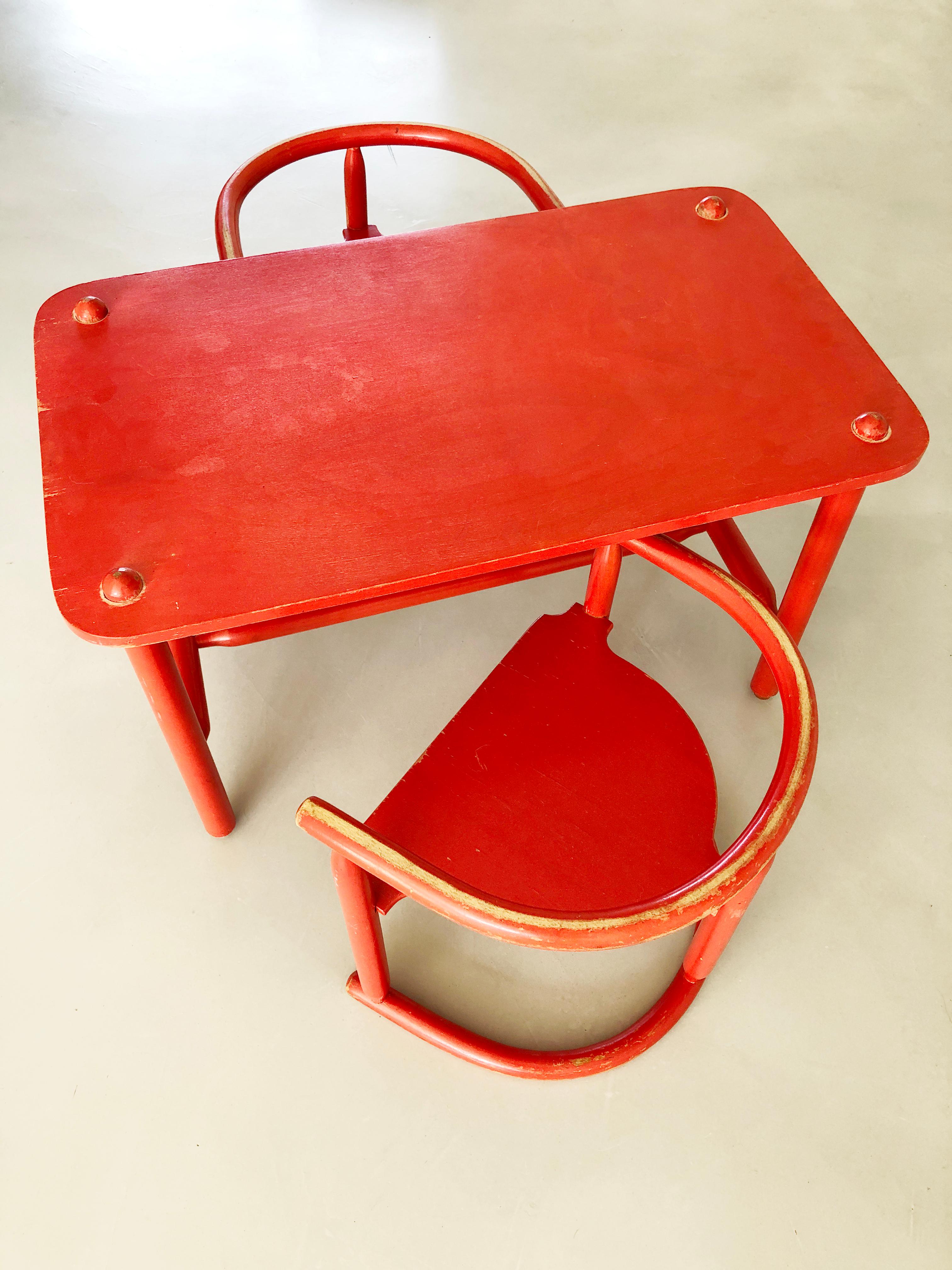 2 Stühle und Tischset Anna - Karin Mobring für IKEA 1963 - Originalfarbe im Angebot 7