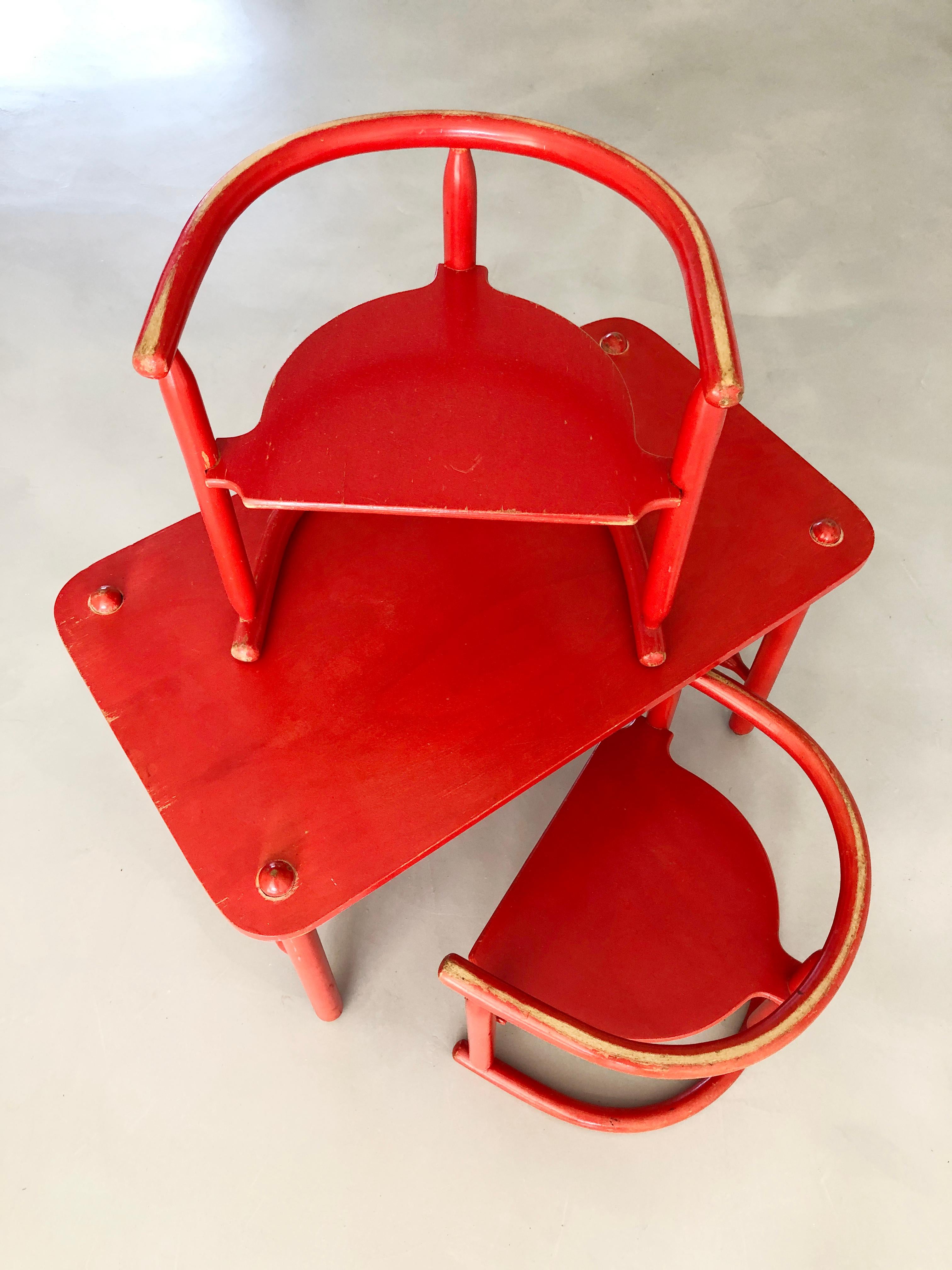 2 Stühle und Tischset Anna - Karin Mobring für IKEA 1963 - Originalfarbe (Moderne der Mitte des Jahrhunderts) im Angebot