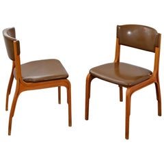 2 Chairs with Faux Leather from Gianfranco Frattini for Cantieri Carugati, 1960s