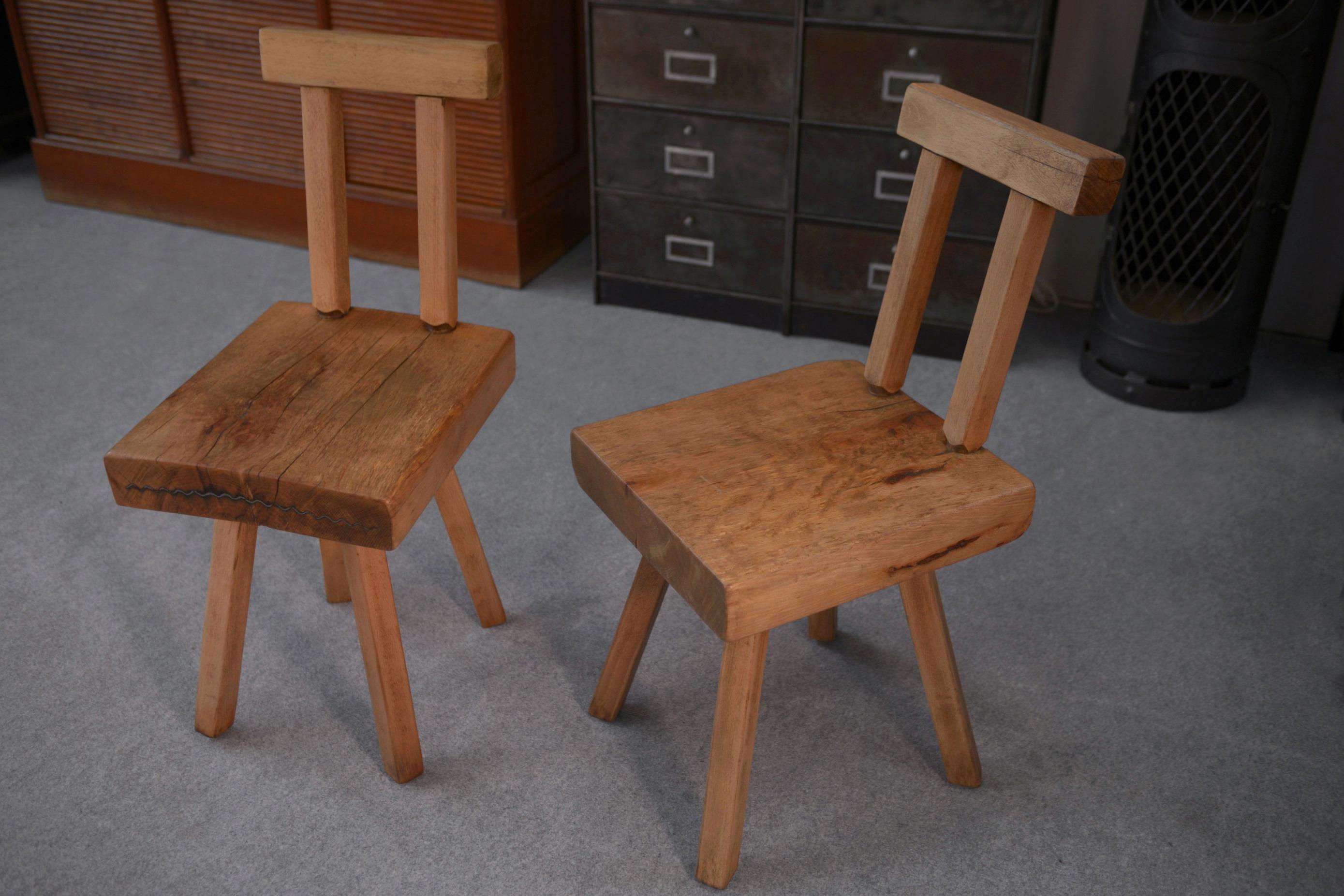 2 chaises brutalistes de la marque MOBICHALET 1960's For Sale 5