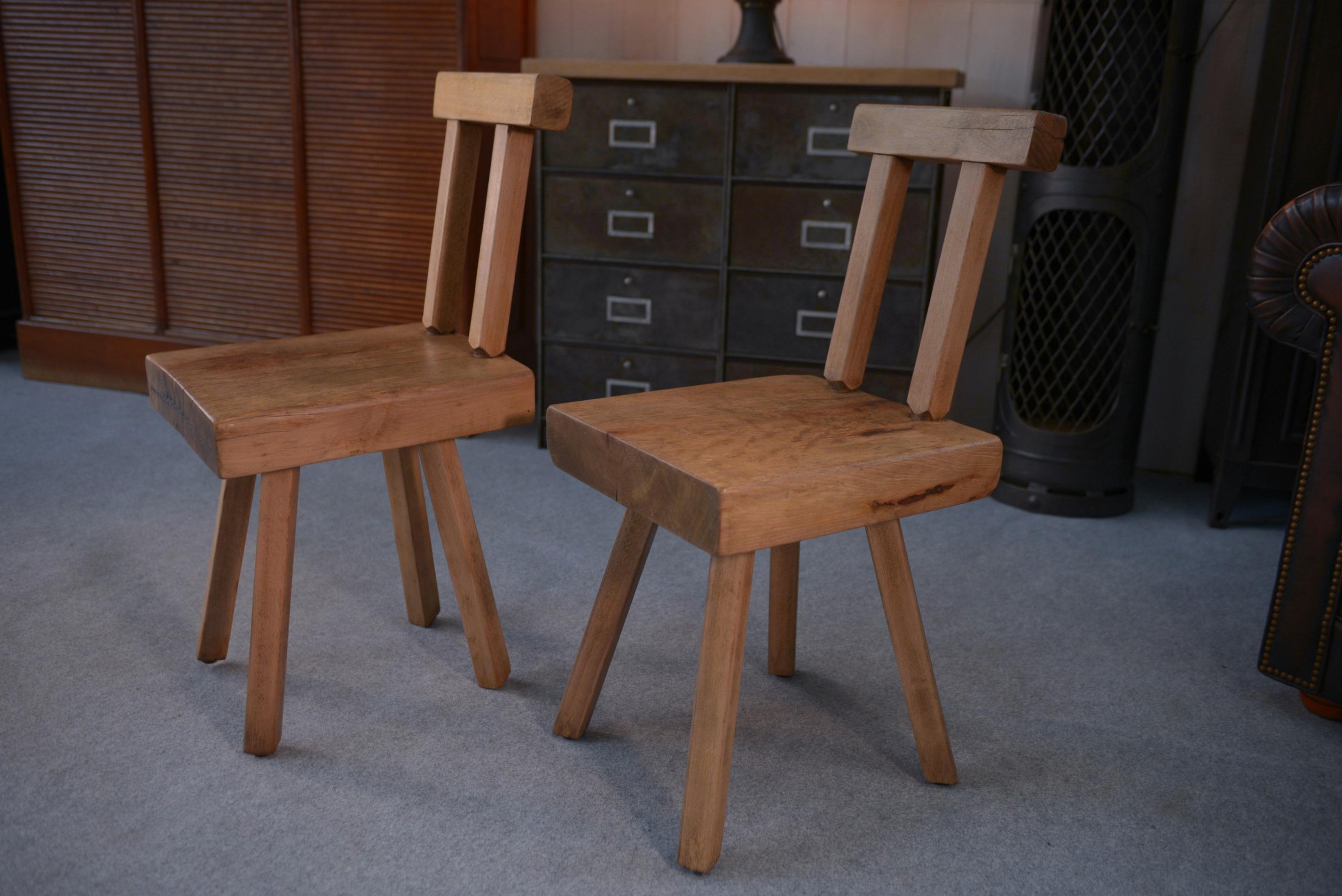 2 chaises brutalistes de la marque MOBICHALET 1960's For Sale 7